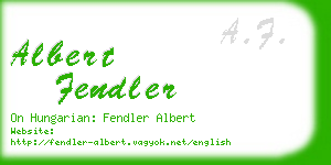 albert fendler business card